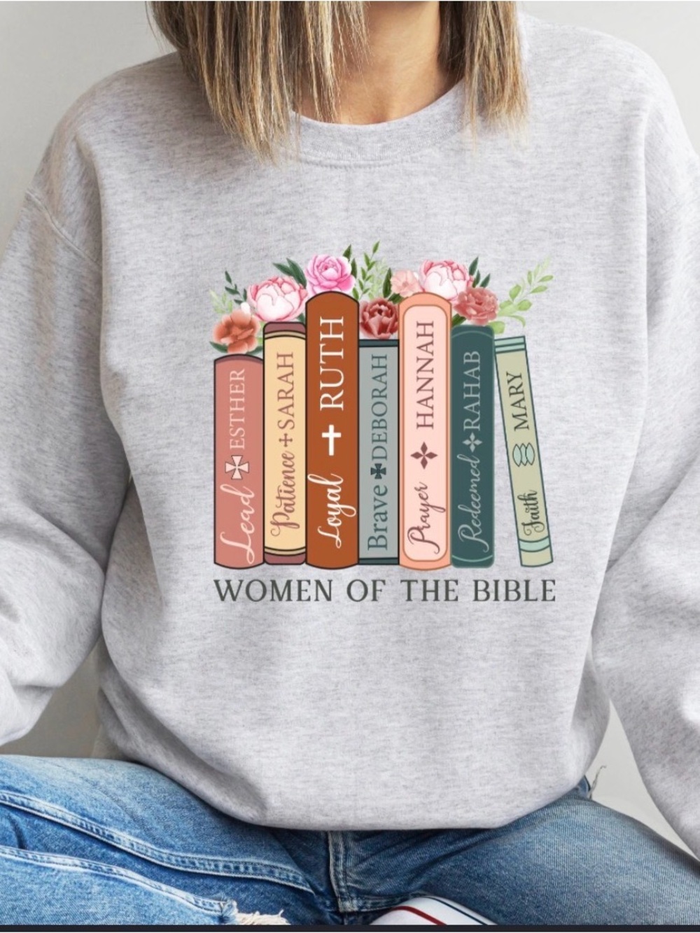 Gray 'Women of the Bible' Graphic Sweatshirt